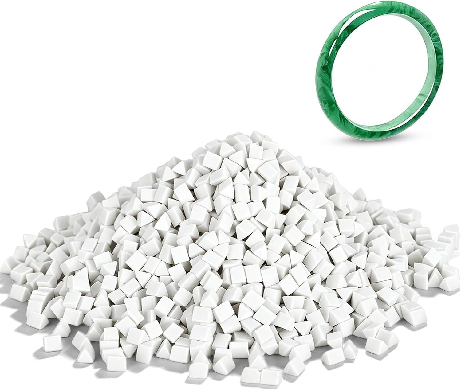 HERCHR Ceramic Media for Rock Tumbling, Triangle Rock Tumbler Polishing Grit Ceramic Tumbling Media Rock Tumbler Ceramic Pellets Rock Tumbler Grit Kit for All Type Tumblers, 4mm 500g