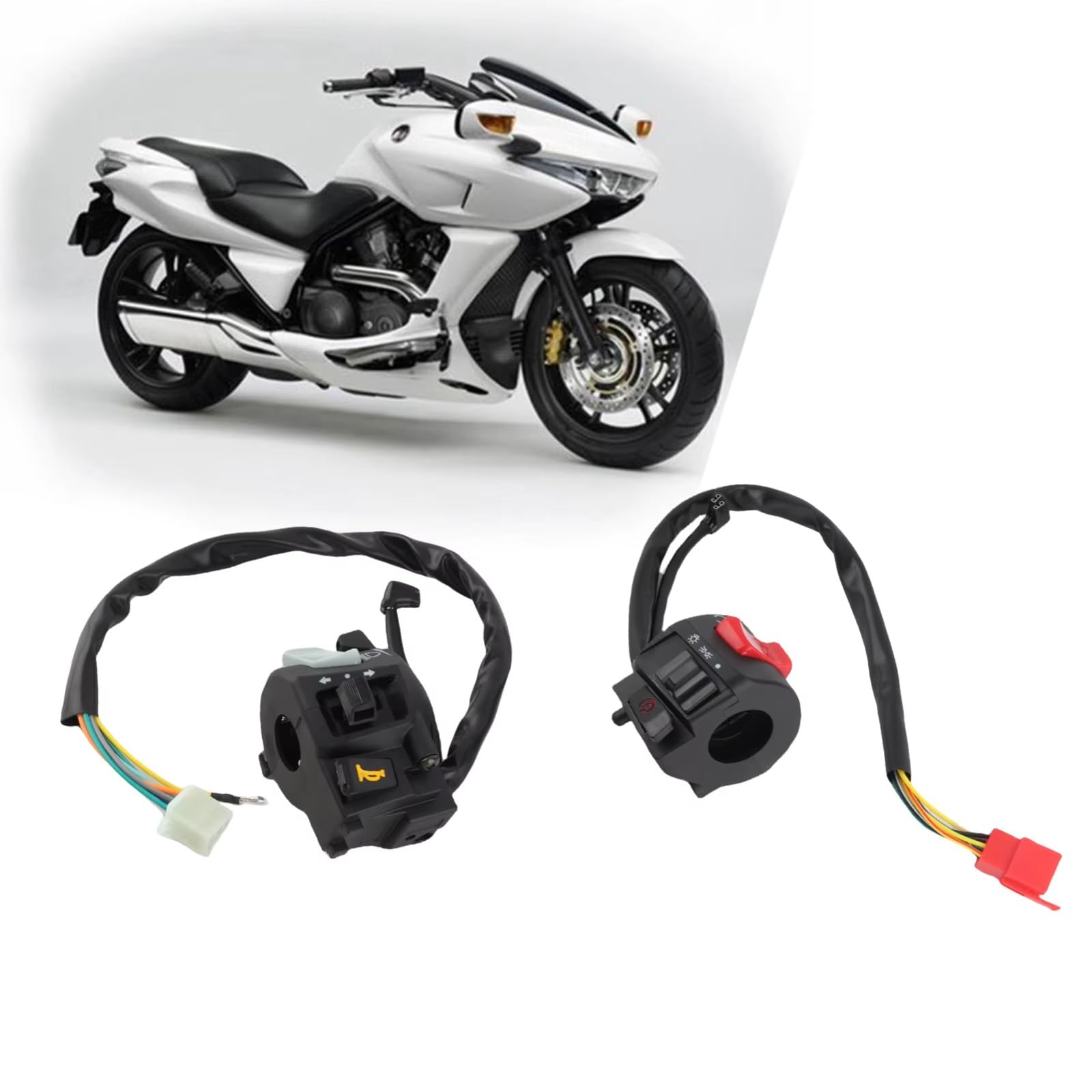 Interruttore Manubrio Da Moto Da 7/8 "22mm Per Pulsante Di Avviamento Elettrico Del Faro Del Segnale Di Svolta Del Clacson Universale Comando Manubrio