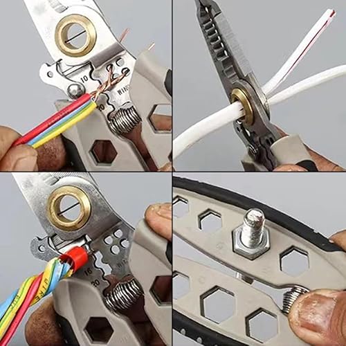 Miniatura 2 de 2024 Nuevo pelacables multifuncional, alicates cortadores de cables, herramienta profesional de pelado de cables eléctricos, pelacables