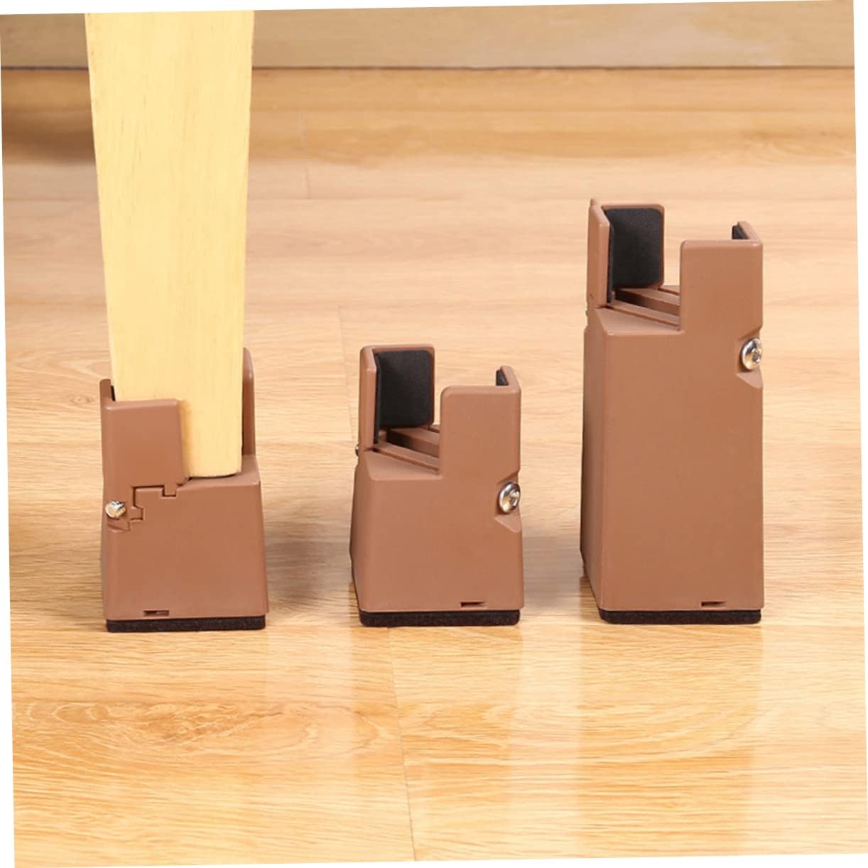 Mobestech Adjustable Bed Risers 5cm Height 2pcs Heavy-Duty Furniture Risers for Desk Legs Couch and Bed Frames for Storage and Comfort