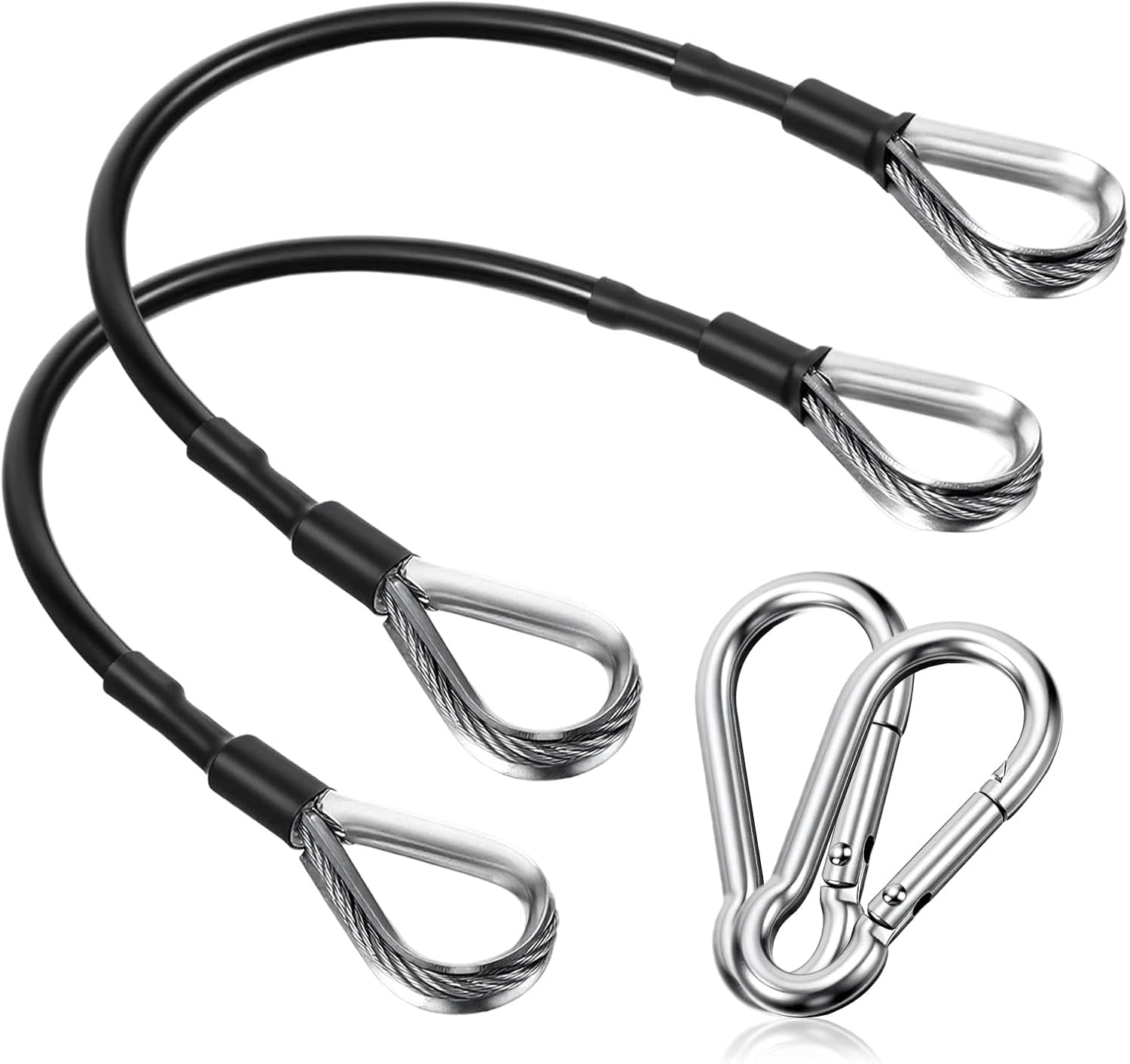 Lusofie 2 Pcs Gym Cable Extension,10 Inch Fitness Extension Rope Attachment,Replacement Gymnasium Cables Machine Extensions for LAT/Tricep Pull Down and Leg Extensions Machine(Thick 5mm)