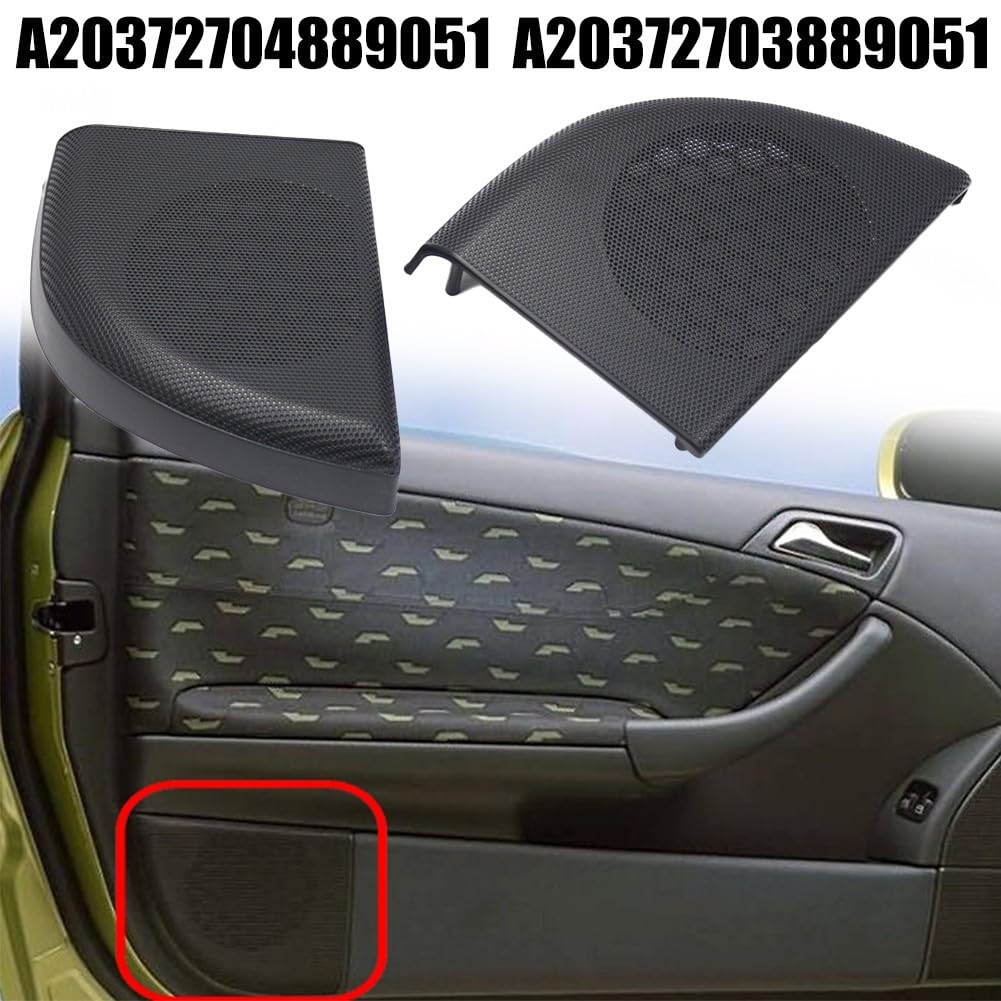 Couvercle de haut-parleur arrière pour W203 et Classe C 2 portes 2008–2011 – Côté gauche et droit, ABS noir, OEM A2037270488