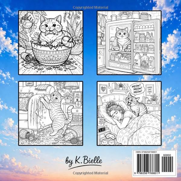 Naughty Cats : Cozy Chaos Coloring Book for Adults: Funny, Relatable and Mischievous Cat Life Scenes for Stress Relief and Relaxation – Perfect Gift for Cat Lovers (Cozy Chaos Inside) image 3
