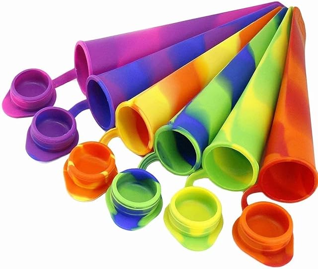 Joyoldelf Popsicle Moulds - Party Pack of 6 Silicone Ice Pop Maker Mold Set for Popsicles or Reusable Lunch Snack Bags, 2 in 1