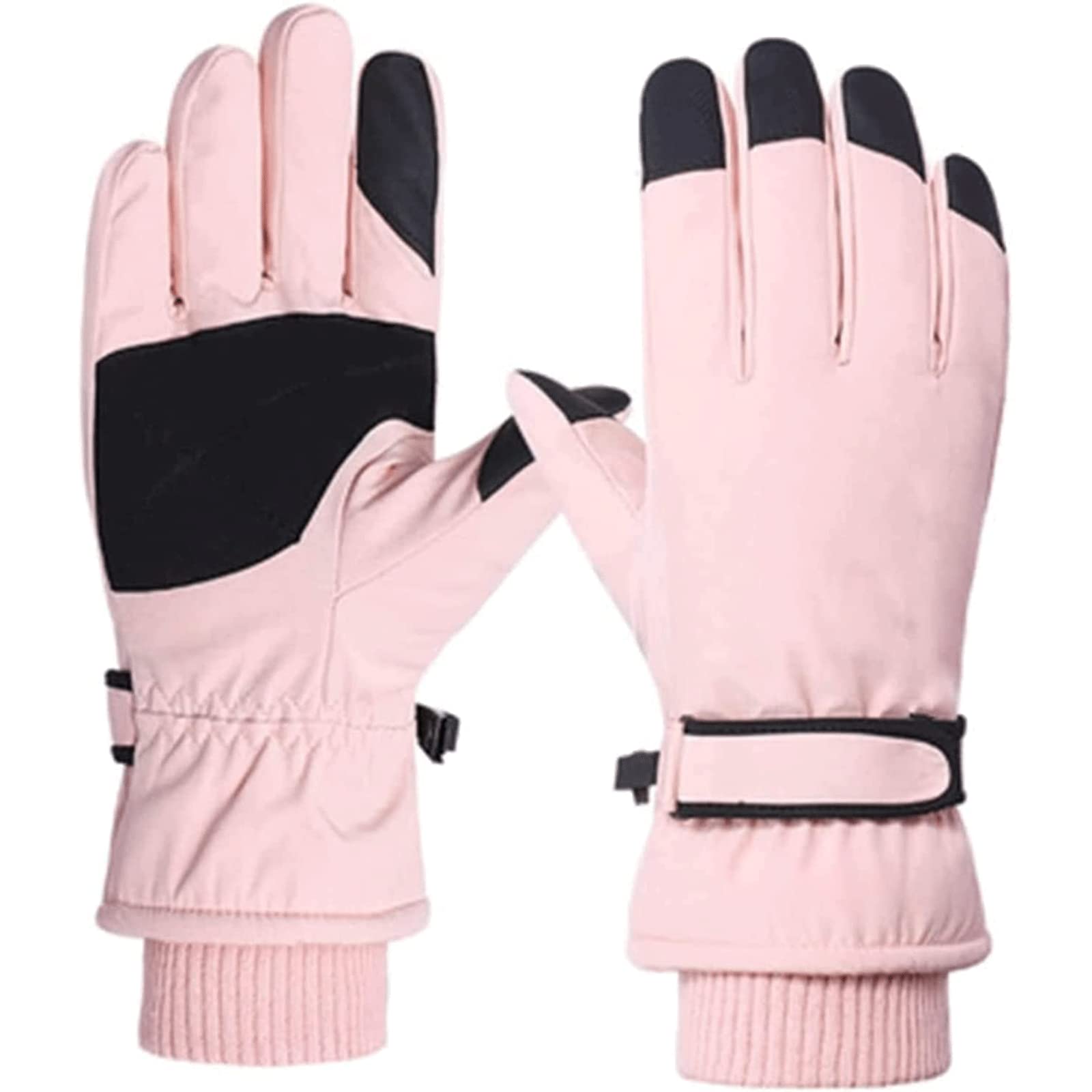 Habiba Mitones Guantes Gruesos cálidos de Invierno, Guantes de Ciclismo de montañismo de esquí al Aire Libre, Guantes de Dedo Completo de algodón a Prueba de Viento con Pantalla táctil Útil
