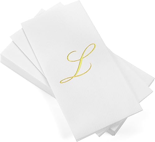 Miniatura 19 de AMERICAN HOMESTEAD - Toallas de mano desechables – Servilletas de invitados con monograma de lámina dorada – Toallas de papel de baño similares al