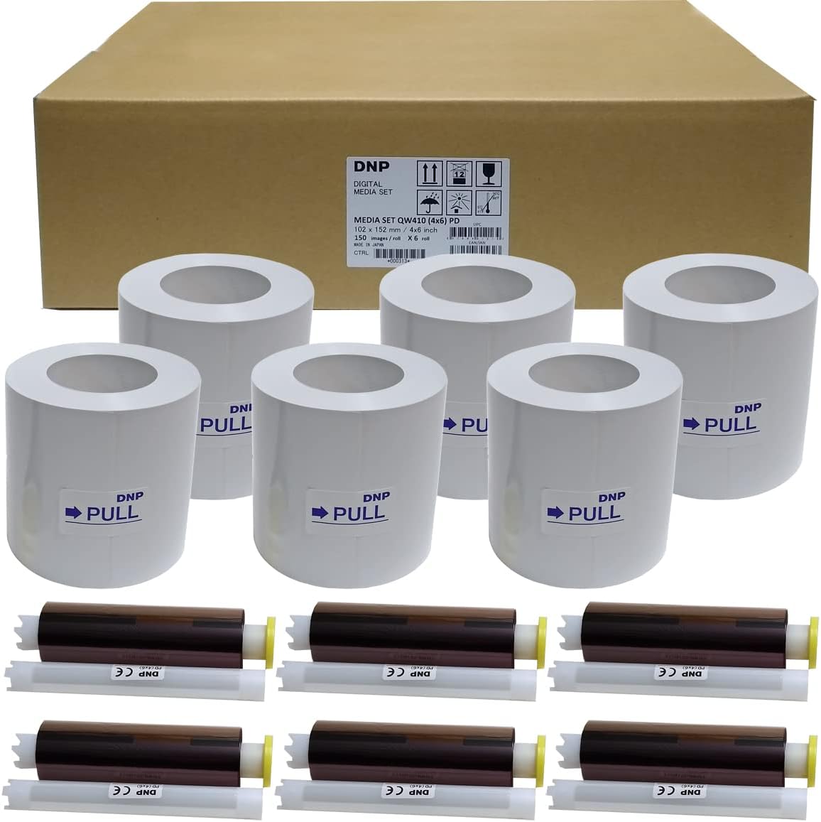 DNP Premium 4x6" Photo Paper, 150 Sheets per Roll, 6 Rolls, 900 Total Sheets