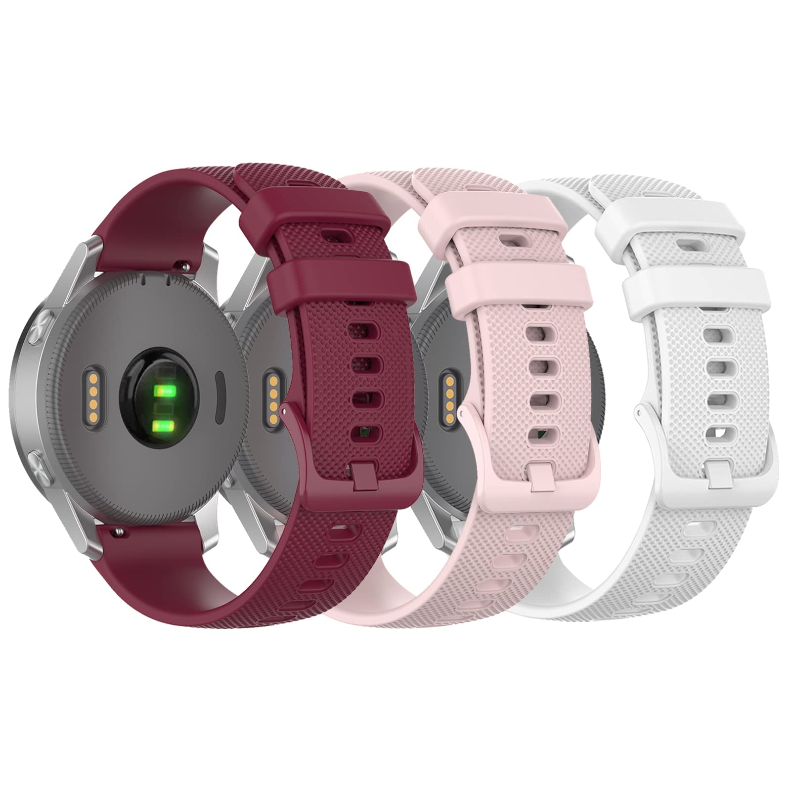 Augstci 20mm Soft Silicone Quick Release Watch Band, Compatible with Garmin Venu/Venu Sq/Vivoactive 3, Amazfit GTS/GTS 2/GTS 2 mini, Amazfit Bip U, Replacement Smartwatch Sport Fitness Band Strap