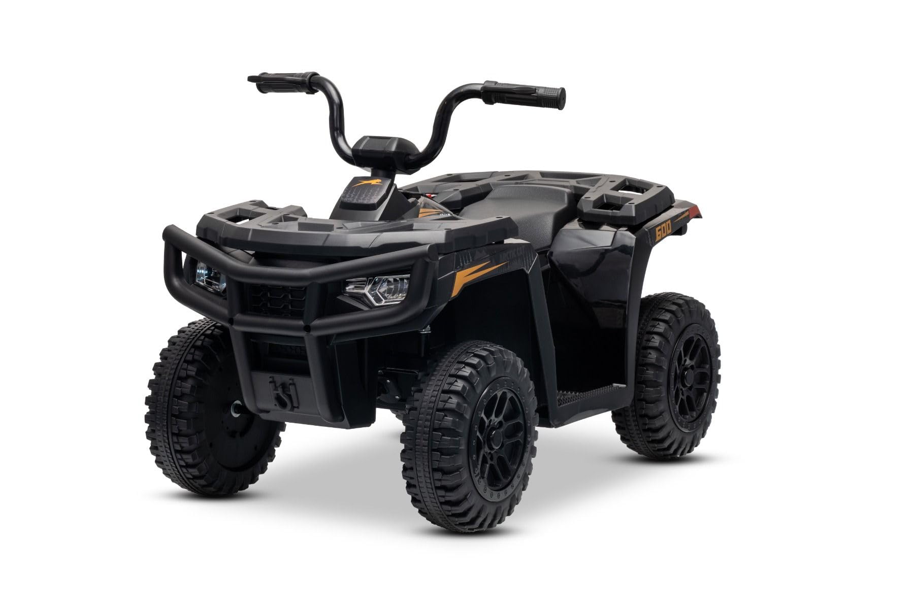 Quad électrique Enfant 12V sous Licence Arctic Cat, Transmission arrière, Noir, Batterie Lithium, 2 Moteurs de 25W véhicule Electrique pour Enfants 3-5 Ans, MP3/AUX/éclairage LED
