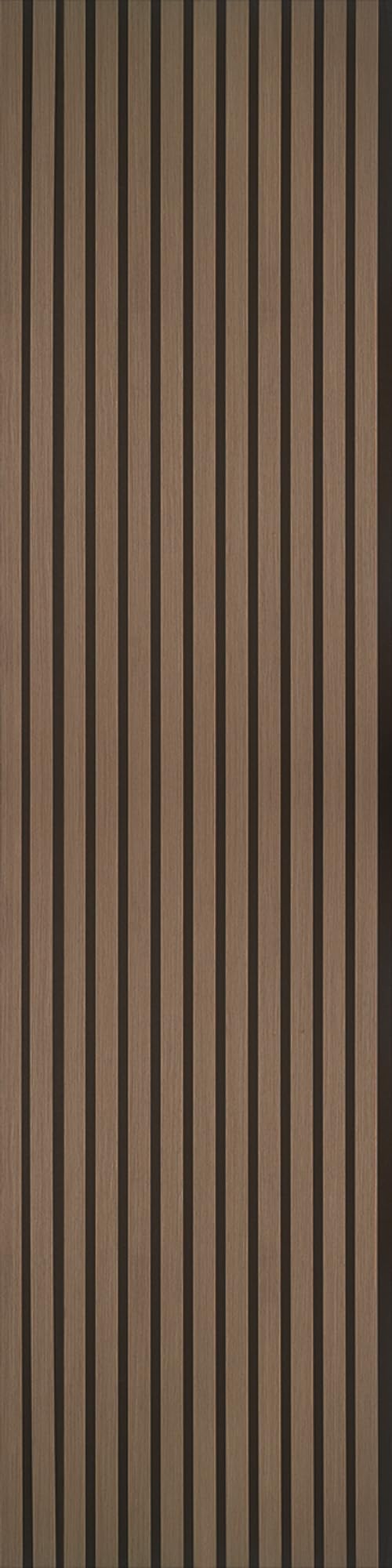 Fuse Acoustic Wooden Wall Panel - Smoked Oak - 2.4m x 0.6m - Brown