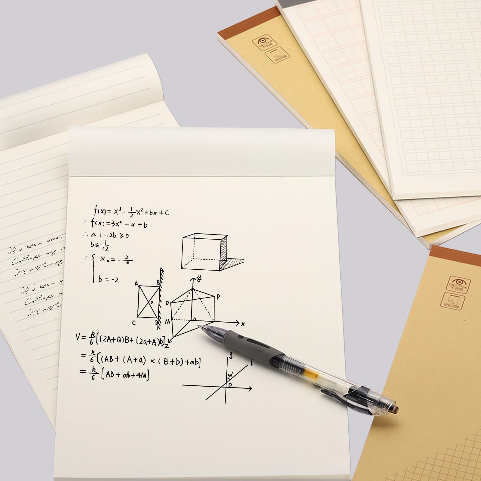 M&G 7x10 Notizblöcke, 6er Pack B5 Legal Pads 70 Blatt Notizblöcke Schreibblock College Blanko Kalkül Memo Papier Tablet für Arbeit Schreiben Notizen Mathematik Zeichnen