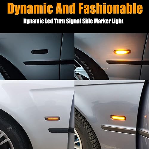 Miniatura 6 de Luces intermitentes LED secuenciales de lente transparente para guardabarros delanteros, intermitentes, compatible con BMW Serie 3 E46 SedánWagon