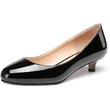 KUOARN Kitten Heels for Women 1.4 Inch Low Heels Pumps Slip On Dress Shoes