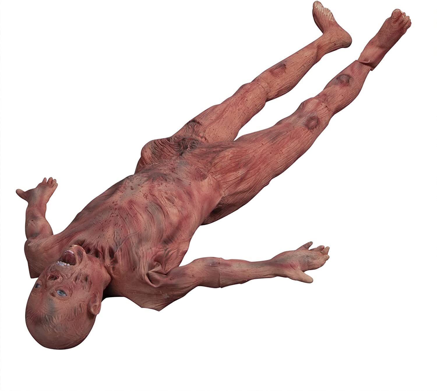 Cadavere insanguinato di Halloween, Torso di cadavere Appeso con Pelle in Lattice Lungo 150 cm per Oggetti di Scena di Halloween, casa stregata, Zombie