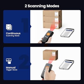 Eyoyo Portable Mini 1D Bluetooth Barcode Scanner Wireless & USB Wired