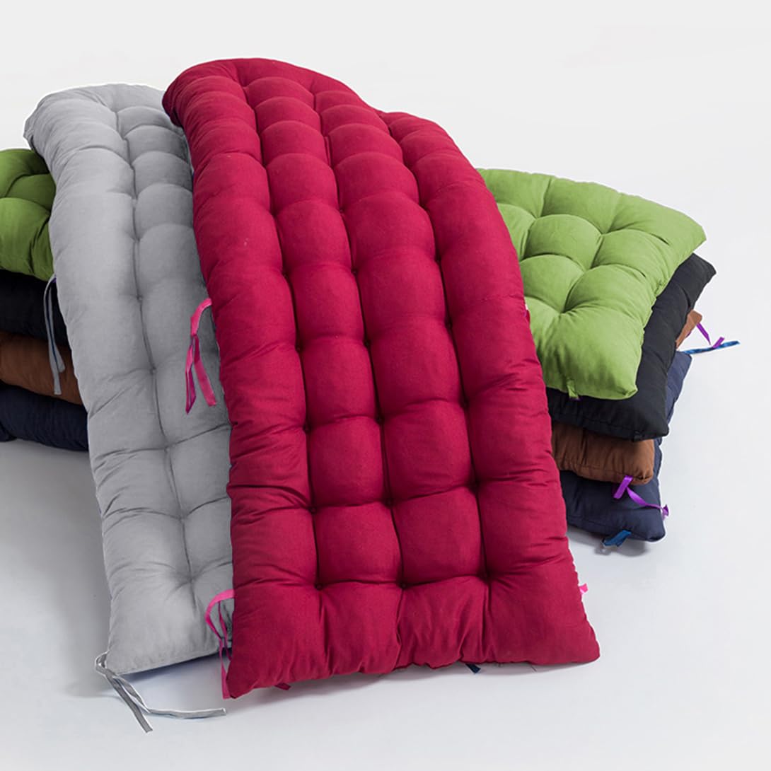 Coussin rectangulaire haut de gamme en coton rouge pour grand banc de terrasse