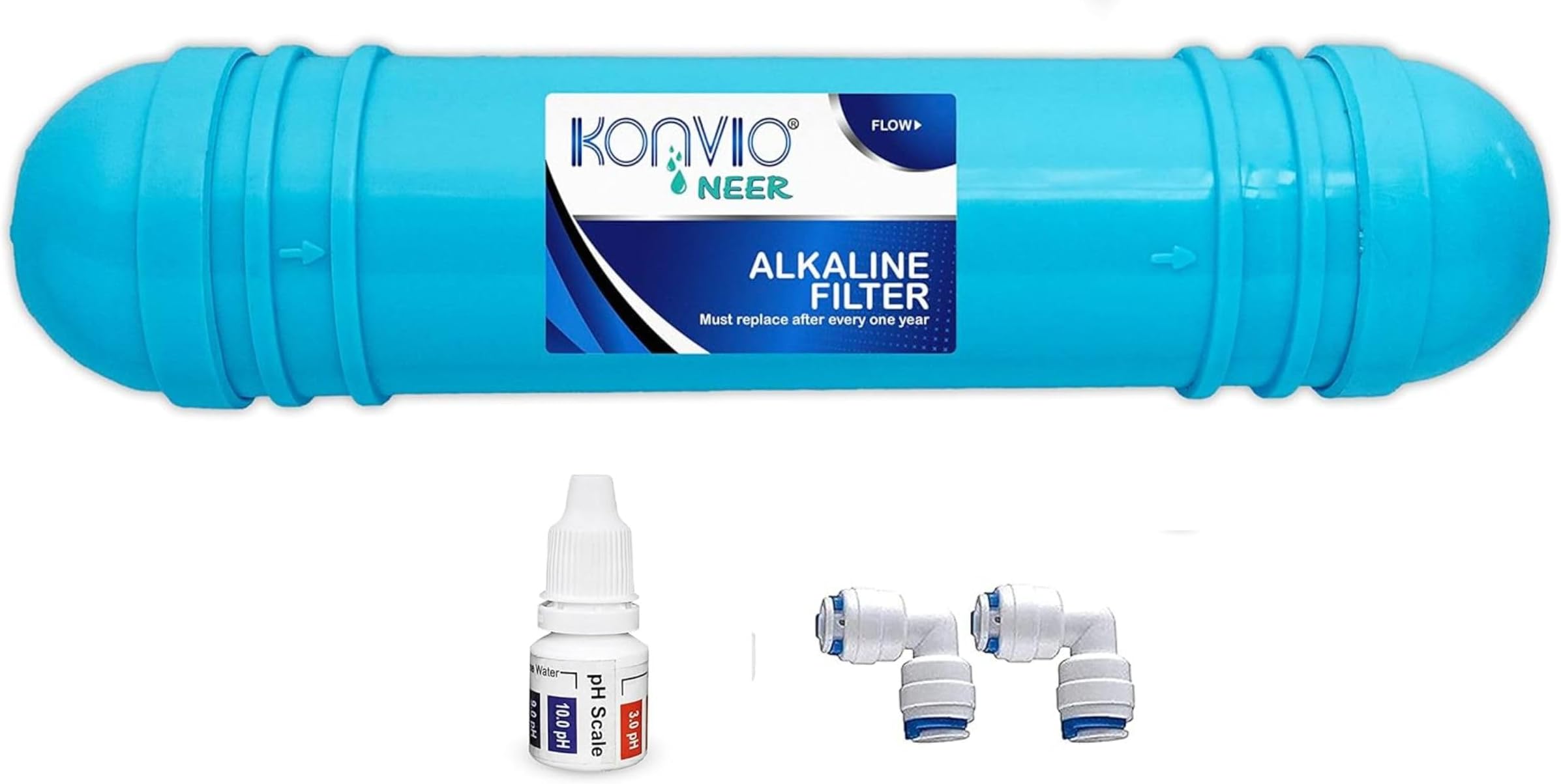 KONVIO NEER Alkaline Water In-Line Filter, Long Life-Time and Natural Rock for all Type of Water Filter & Purifiers, 4 Pieces