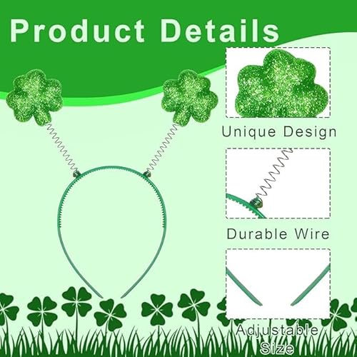 HFMYGS St Patrick’S Day Haarreif,St Patricks Headband,St Patrick’S Head Hat Toppers Accessories, Haarschmuck PlüSch Kopfschmuck, Irish Party Karneval Haarband For Irish Festival St Patrick’S Cosplay