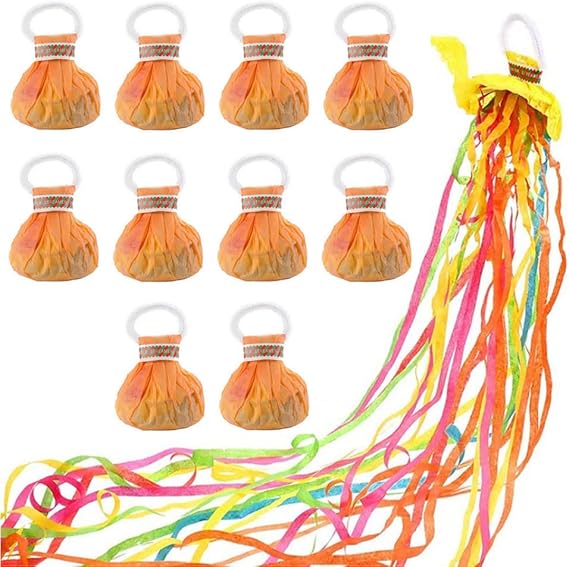 10 Pieces Streamers Popper Throw Streamers Party Poppers Colorful Hand