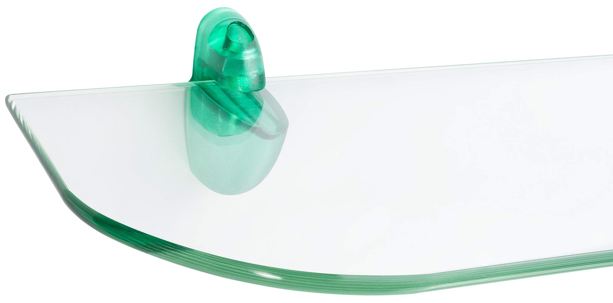 ib style® Mensola in vetro | 8mm | incl. Clip BAGI acciaio inossidabile
