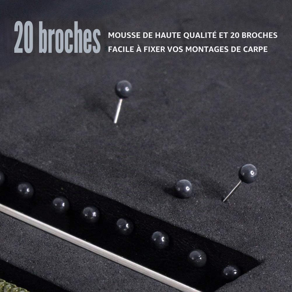 Portefeuille de Plates-Formes de Pêche à la Carpe avec Broches pour Cheveux et Autres Accessoires