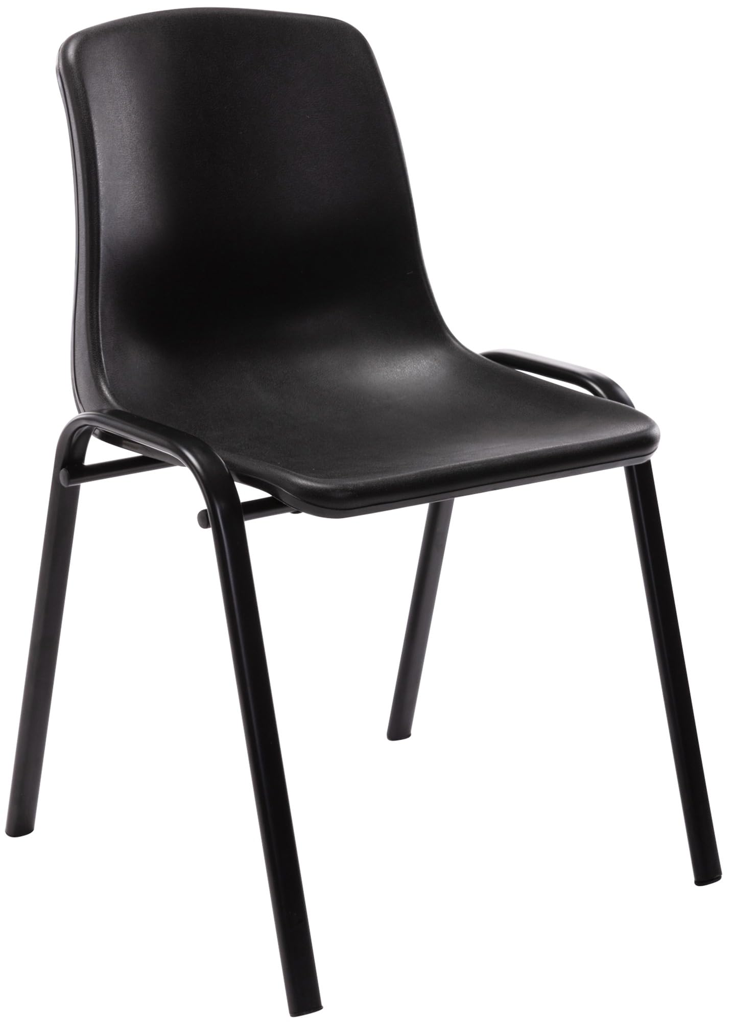 CLP Silla Apilable Nowra I Butaca De Salón con Base De Metal I Silla De Cocina En Polipropileno Color:Negro