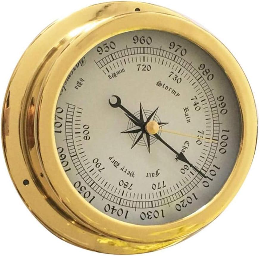 Barometro, Barometro da Parete Color Ottone, 4 Pezzi/Set Termometro Igrometro Barometro Orologi, Brass Color