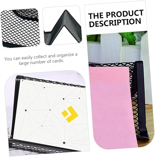 Miniatura 2 de 4 soportes de malla metálica para tarjetas de visita para oficina, organizador de exhibición de escritorio para tarjetas de presentación profesional