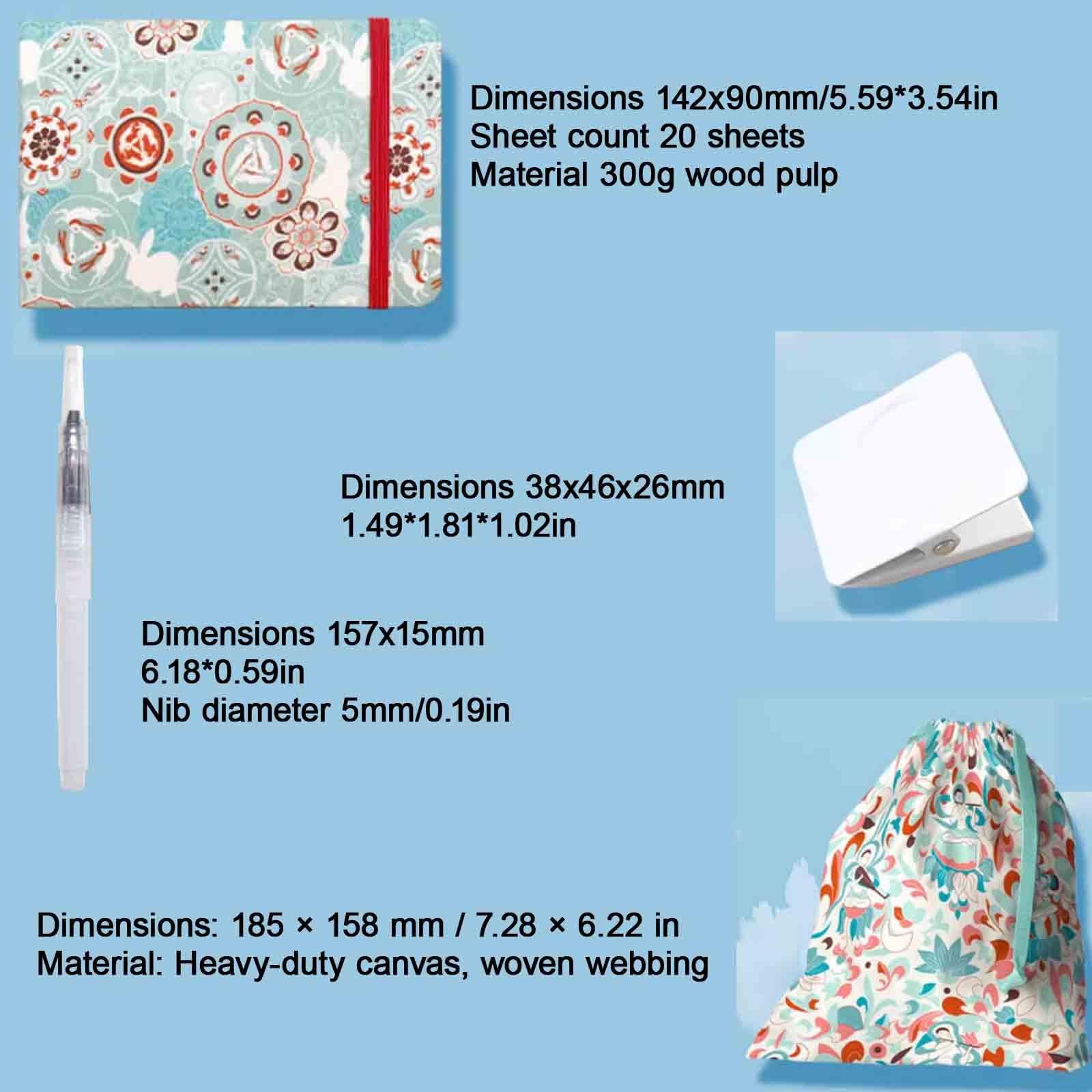 Mini Aquarell Set Mit Skizzenbuch Holzkiste Aquarell Set Unterwegs Tragbar Chinesisch Aquarellfarben Für Cafés Straßenkunst(5 pcs - 15 colours B)