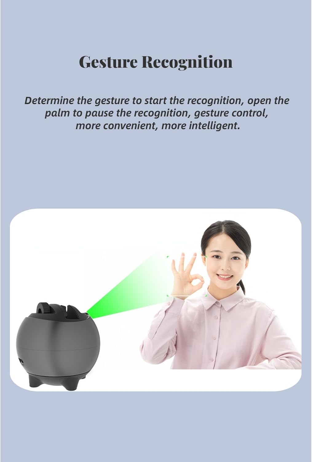 Auto Face Tracking Phone Holder, 360° Rotation Phone Camera Mount Smart Tripod Stand for Vlogging Streaming Video Calls, Gesture Control APP 2500mAh