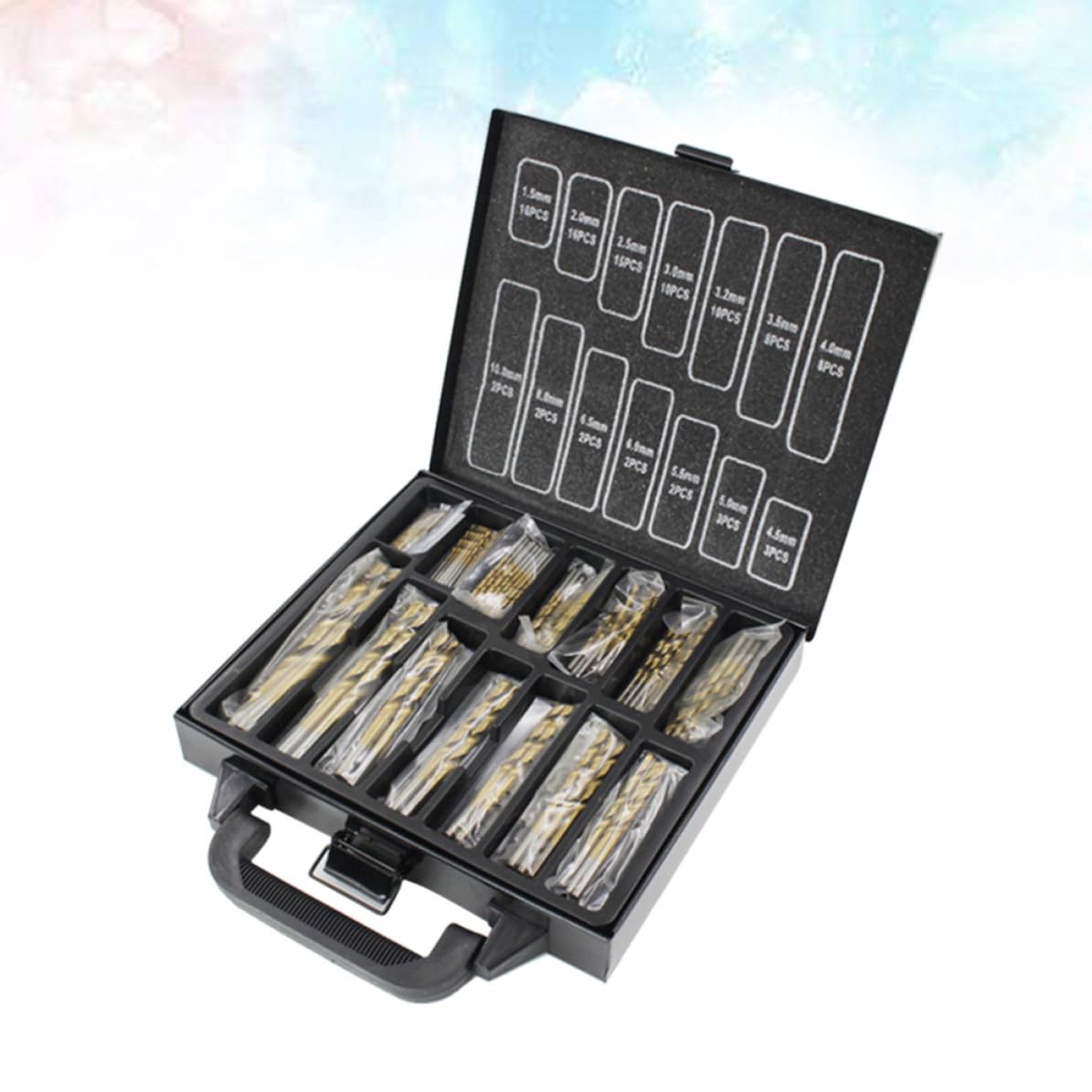 Titanium Nitride Drill Bit Set Metal Kit 99pcs 1.5mm-10mm Hss