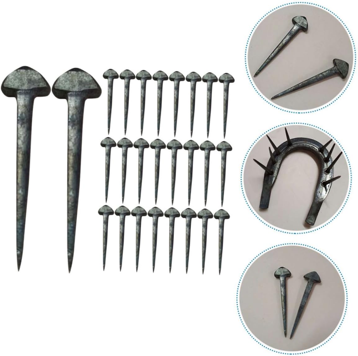 50pcs High Strength Iron Horseshoe Nails Horse Fixators Hoof Nails Craft Horse Shoes