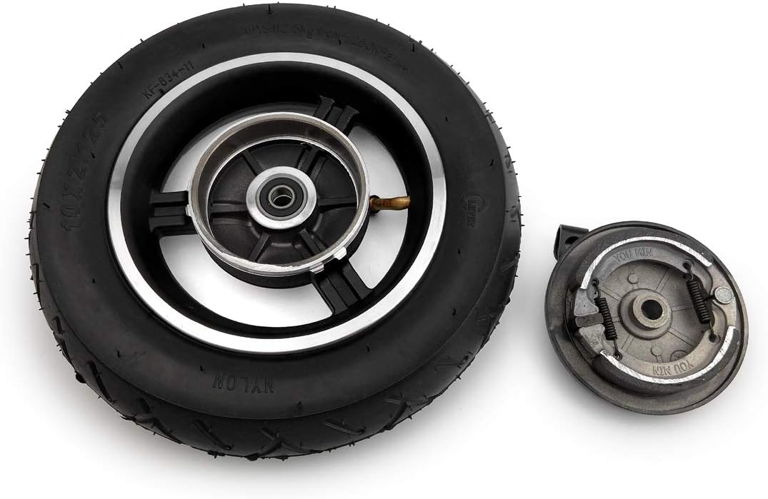 10x2.125 Drum Brake Wheel For Kickscooter 10 Inch Pneumatic Wheel With Drum Brake For High-way Scooter (wheel 120 lever axle)