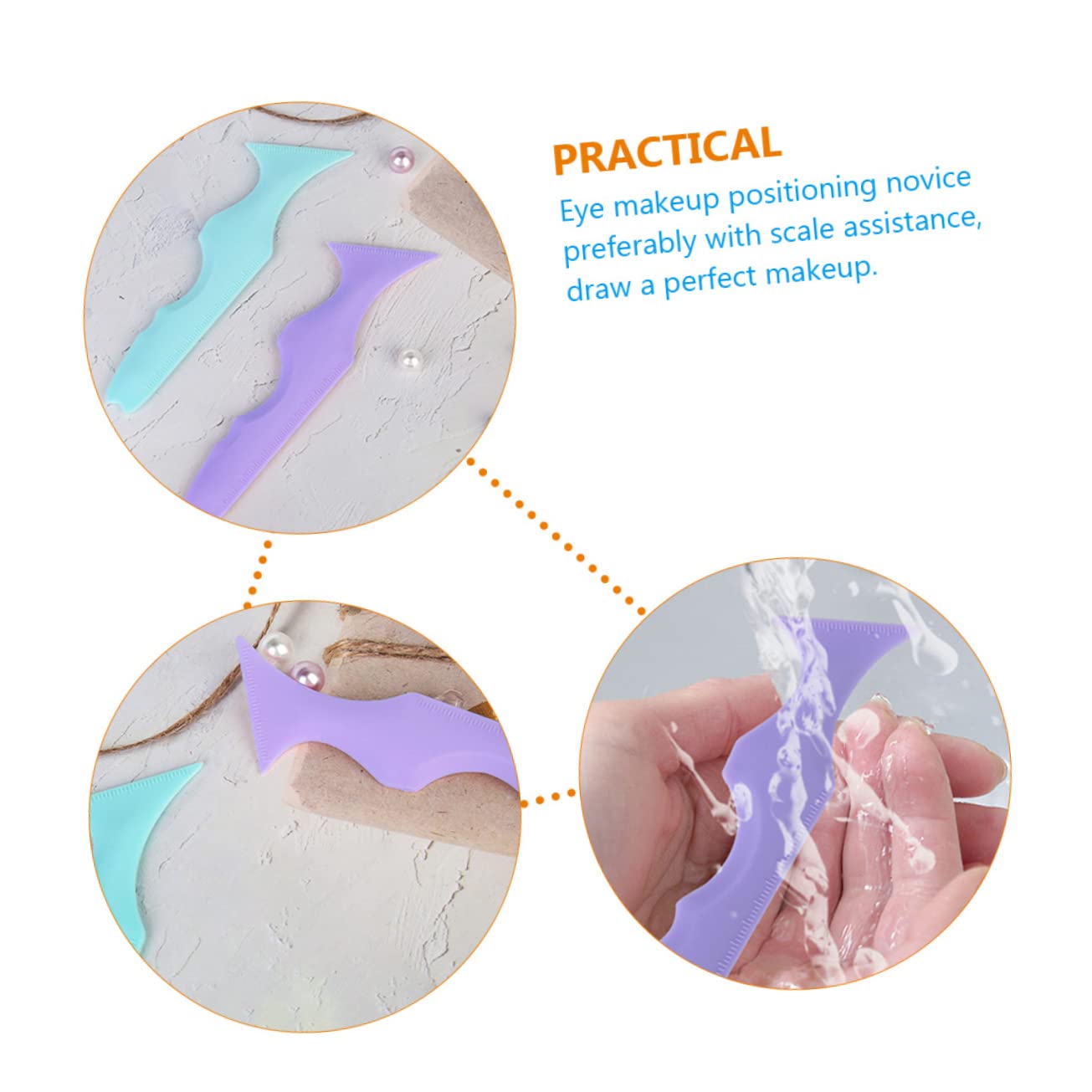 DOITOOL 6pezzi Stencil Per Eyeliner in Silicone Riusabile Per Makeup Strumento Per Ombretto e Eyeliner Design e Facile Usare Colori Blu