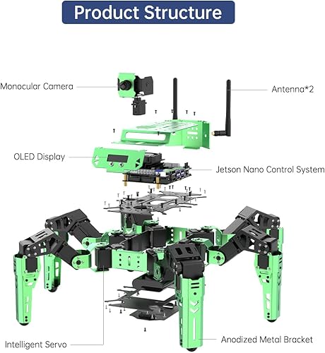 Miniatura 4 de HIWONDER JetHexa - Kit de robot hexápodo para ROS Jetson Nano AI Vision cámara monocular programable inteligente robot clasificación de color,