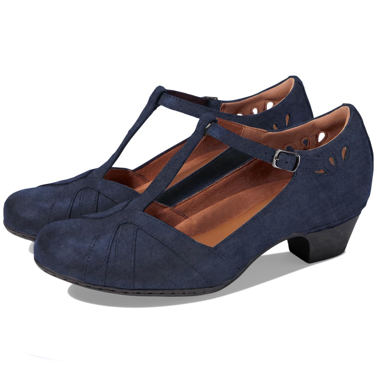 Women Vintage Low Heel Mary Jane Oxford
