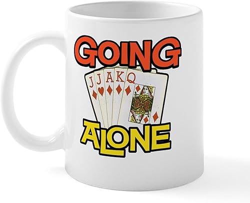 CafePress Euchre Going Alone - Taza de café de cerámica, taza de té, 11 onzas disponible en Yaxa El Salvador