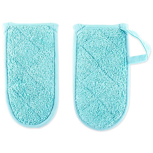 Dii Basic Terry Collection Quilted 100% Cotton, Pan Handle, Aqua, 3 Piece #TOP1