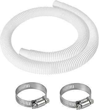 1.25" x 59"Pool Hose for Above Ground Pools Heavy Duty Flexible Filter Hoses, Replacement Hose Leak-Proof for Above Ground Pools Skimmers and Sand Filters UV Resistant with2 Metal Clamps1pcs