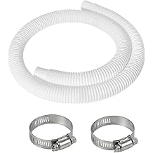 1.25" x 59"Pool Hose for Above Ground Pools Heavy Duty Flexible Filter Hoses, Replacement Hose Leak-Proof for Above Ground Pools Skimmers and Sand Filters UV Resistant with2 Metal Clamps1pcs
