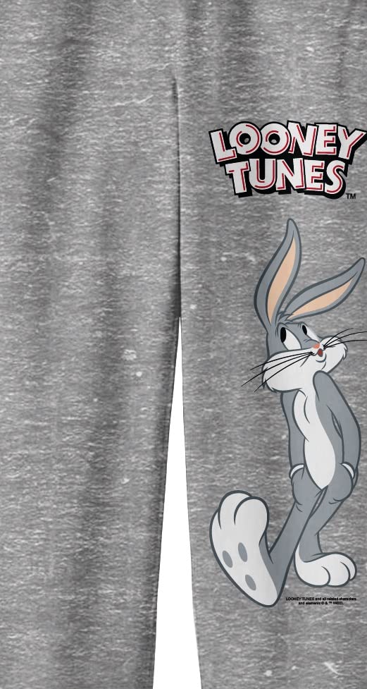 Bioworld Looney Tunes Logo with Bugs Bunny Youth Heather Gray Graphic Joggers2