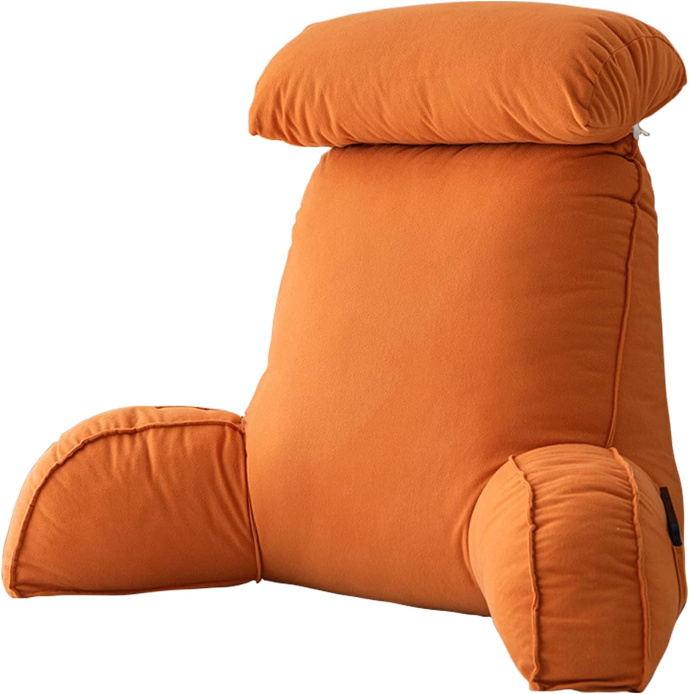 Comfortable and Soft Reading Pillow, Sofa Back Pillow, Detachable Neck Roll and Storage Pockets, Washable Pillowcase, Great as Backrest for Books or Gaming 75x40x50cm