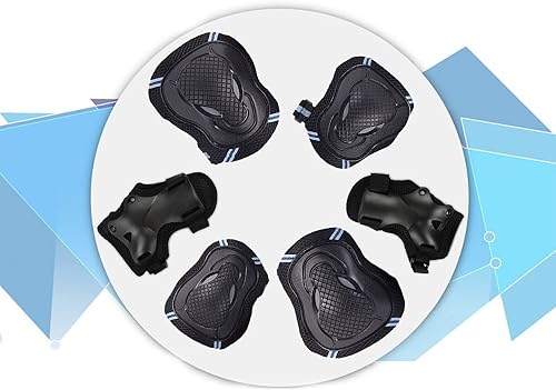 Miniatura 5 de Juego de equipo de protección para niños, patinaje sobre ruedas, almohadillas de ciclismo para niños y niñas (casco ajustable, rodilleras, coderas,