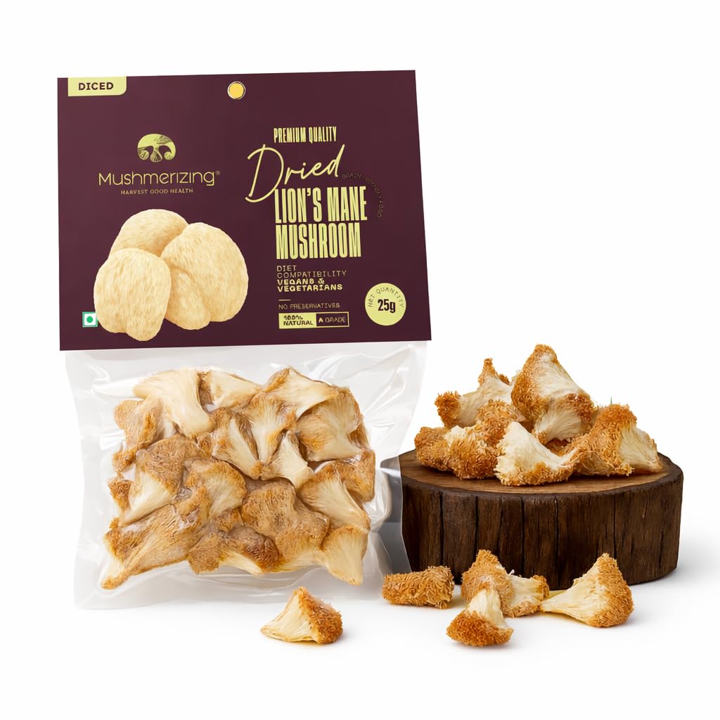 Mushmerizing Dried Lions Mane Mushrooms Pieces | 100% Natural Lion’s Mane | Vegan | No Preservatives (25 Gram)-picture-26