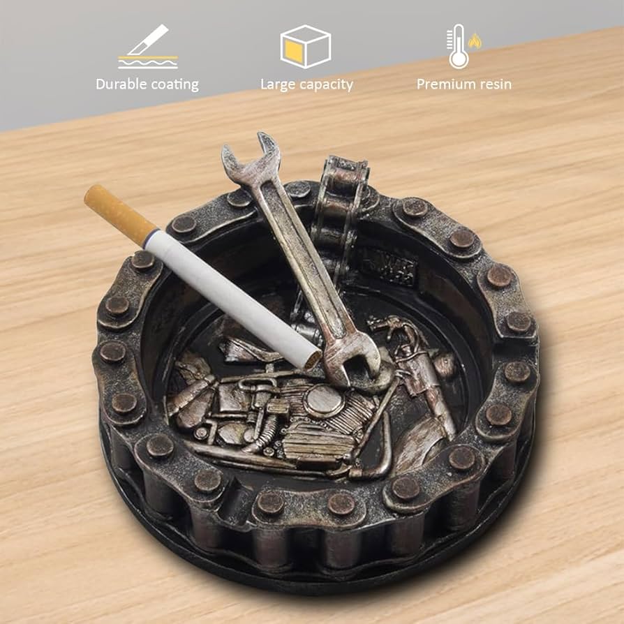 Amazon.com: Auhafaly Decorative Motorcycle Chain Ashtray with