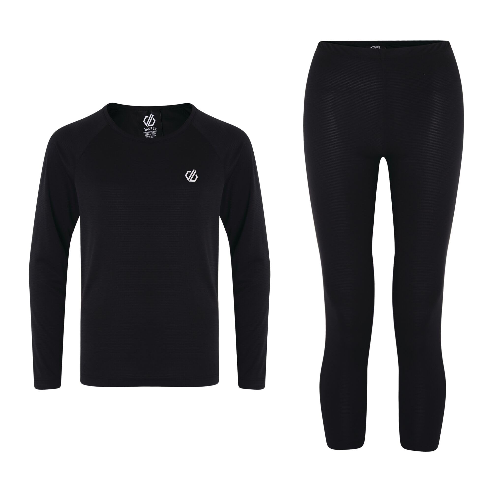 Dare2B Boys Elate III Thermal Baselayer Set with advanced Q-Wic+ technology, perfect for Wintersports & Outdoors