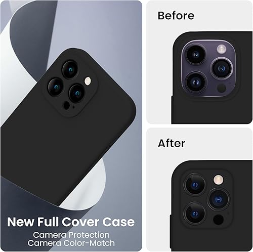 Miniatura 546 de FireNova Funda para iPhone 14 Pro, funda de silicona mejorada [protección de cámara] con [2 protectores de pantalla], forro interior de microfibra