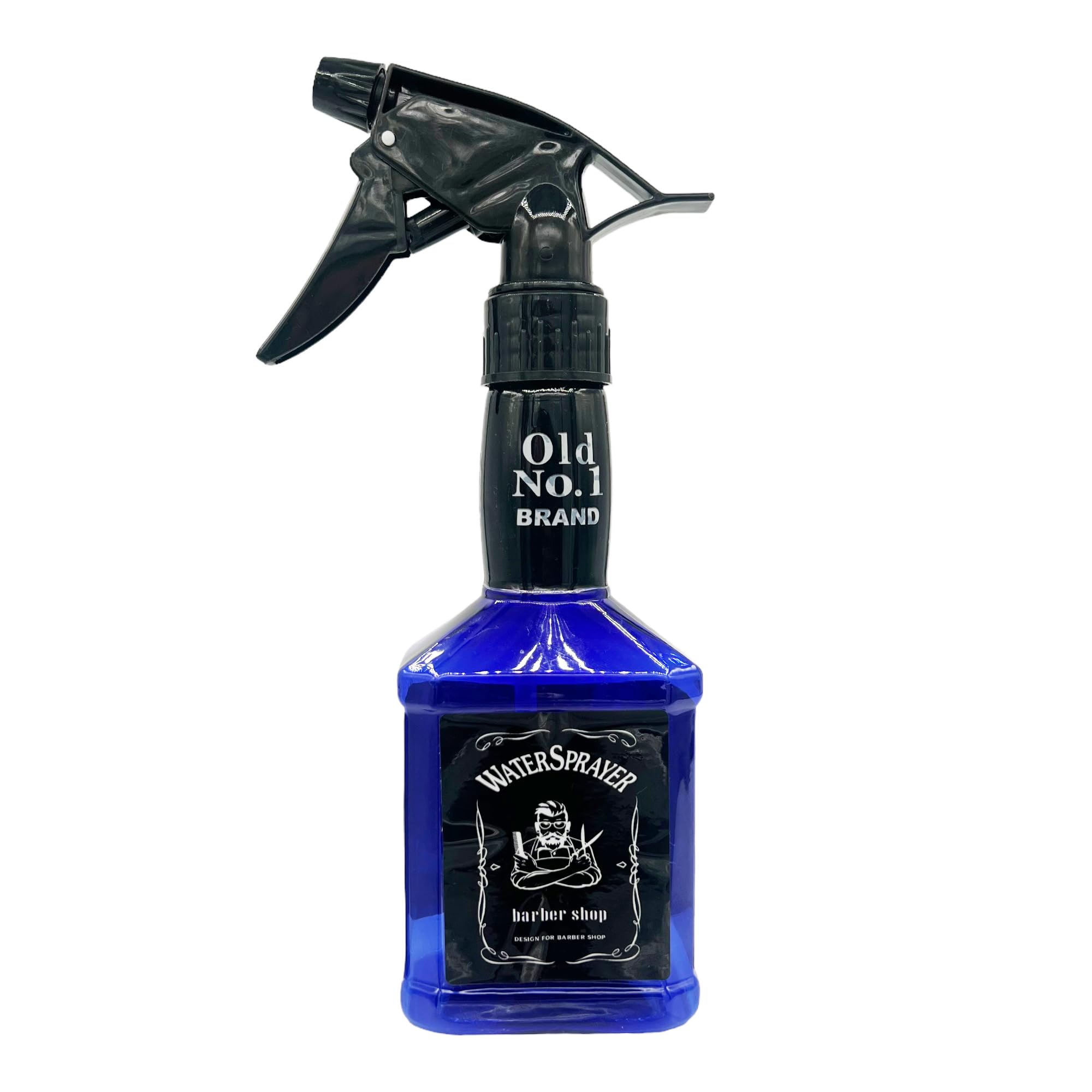 Eson Hair Water Spray Bottle 300ml, Whisky Style Spray Bottle for Hair, Barber Salon Hairdresser, Mist Sprayer,Retro Stylish, Empty Refillable Sprayer for Shaving and Cleaning 300ml (Blue)