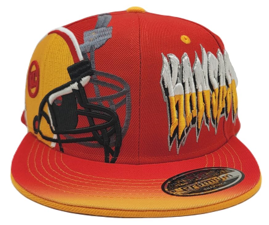 Gorra Snapback con diseño rojo y dorado miniatura 3