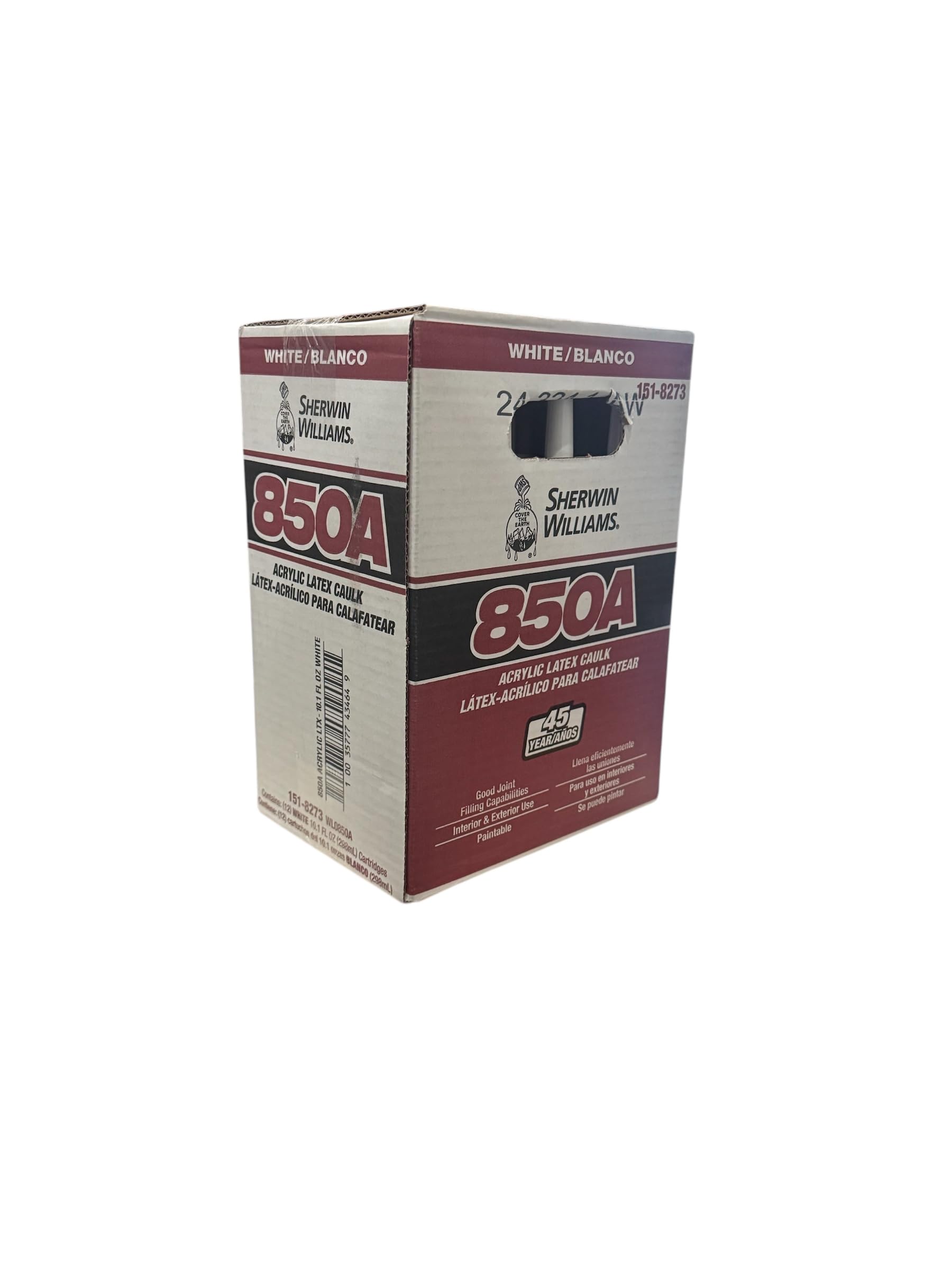 Sherwin-Williams 850A Acrylic Latex Caulk White 10 oz (12-Pack)